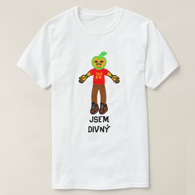 Märklig person och tjeckisk text jsem divný t shirt (Design framsida)