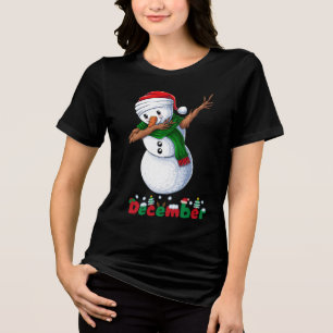 märklig snögubbe-dans t shirt