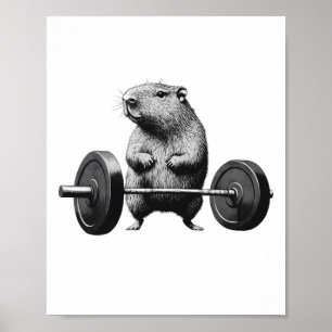 Marklyft Capybara Rolig Fitness Gnagare Älskare Tr Poster