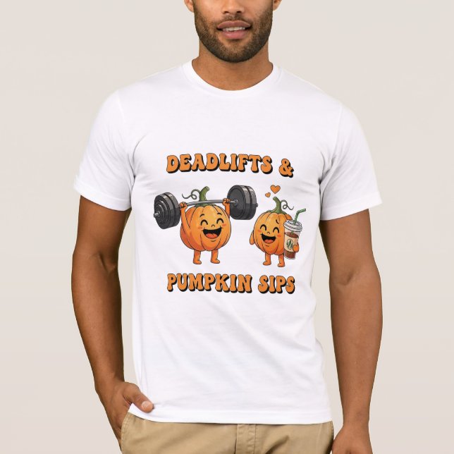 Marklyft och pumpadrickor Höstträning T Shirt (Framsida)