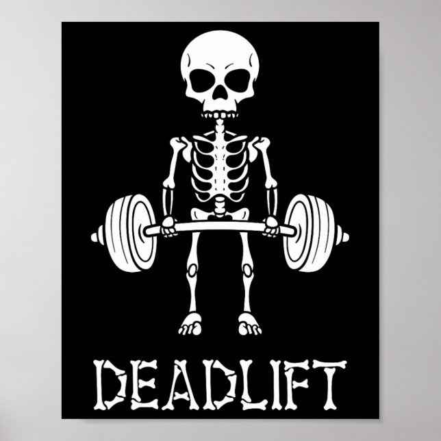 Marklyft Skelett Gym Kraftträning Fitness Poster (Framsidan)