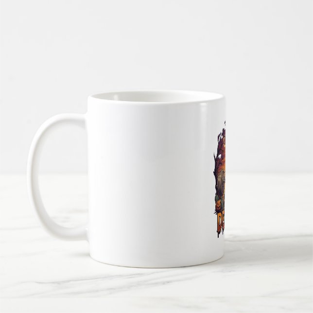 Marklyft Skelett Stång Halloween Pumpa Grav Kaffemugg (Vänster)