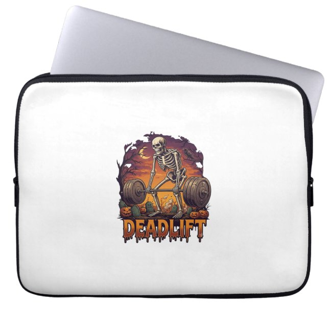Marklyft Skelett Stång Halloween Pumpa Grav Laptop Fodral (Framsidan)