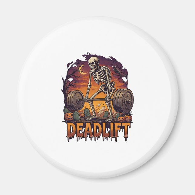 Marklyft Skelett Stång Halloween Pumpa Grav Magnet (Framsidan)