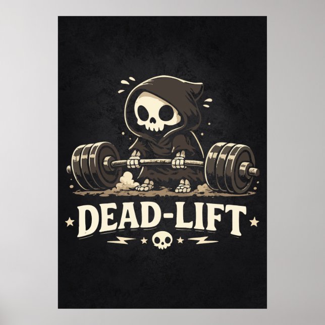 Marklyft, sött Grim Reaper-tecknat - Gymträning Poster (Framsidan)