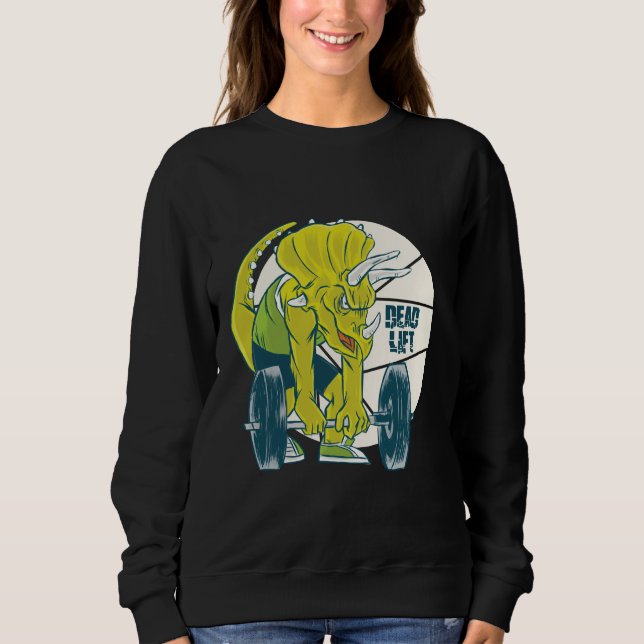 Marklyftande dinosaurie - Triceratops tyngdlyftnin T Shirt (Framsida)