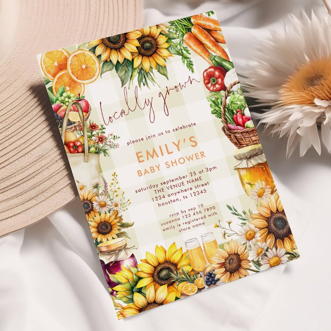 Marknaden för lokalt odlade jordbrukare producerar inbjudningar (Skapare uppladdad)