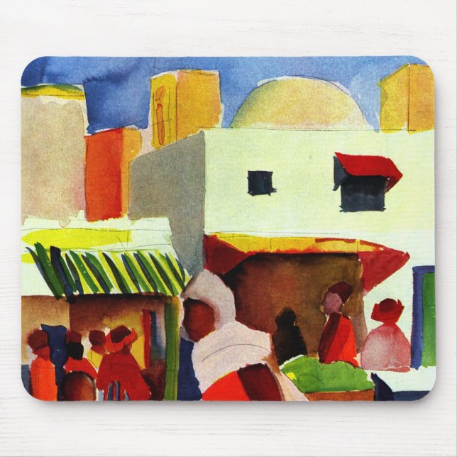 Marknaden i Alger per August Macke Musmatta (Framsidan)