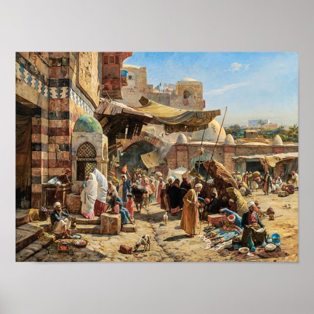 Marknaden i Jaffa | Gustav Bauernfeind | Poster (Framsidan)