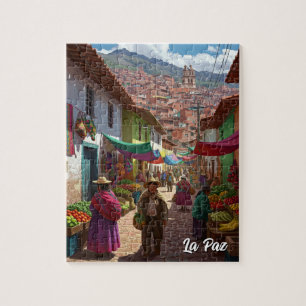 Marknaden i La Paz Bolivia Travel Pussel