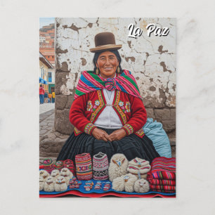 Marknaden i La Paz Bolivia Travel Vykort