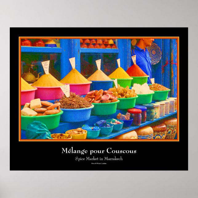 Marknaden i Marocko - Mélange pour Couscous Poster (Framsidan)