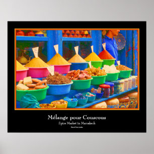 Marknaden i Marrakech - Mélange pour Couscous Poster