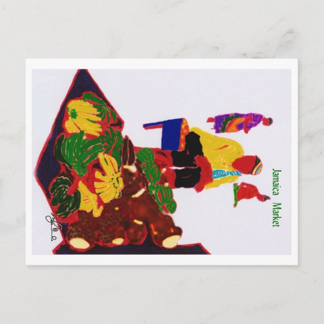 Marknaden Jamaica Vykort (Framsida)