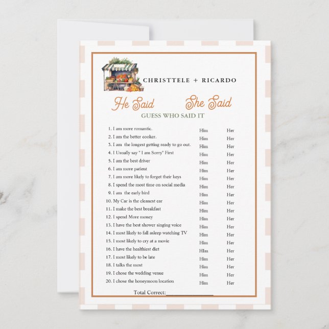 Marknaden sa att hon sa att Möhippa-spelkort Meddelande (Framsida)