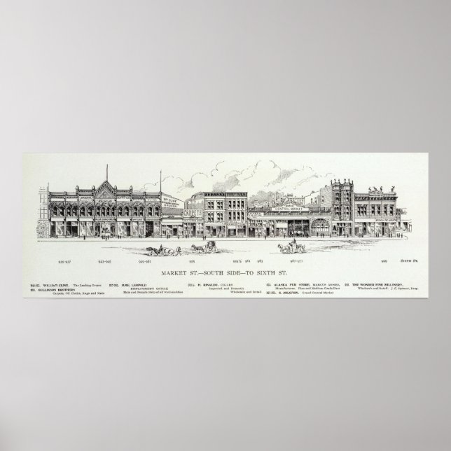 Marknaden söder om 6e 2 poster (Framsidan)