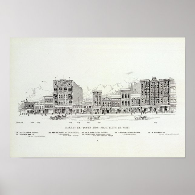 Marknaden söder om 6e poster (Framsidan)