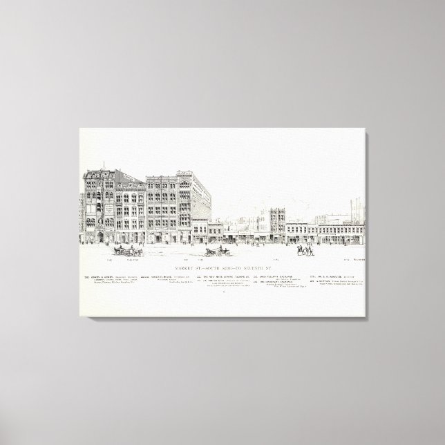 Marknaden söder om 7:e canvastryck (Framsida)