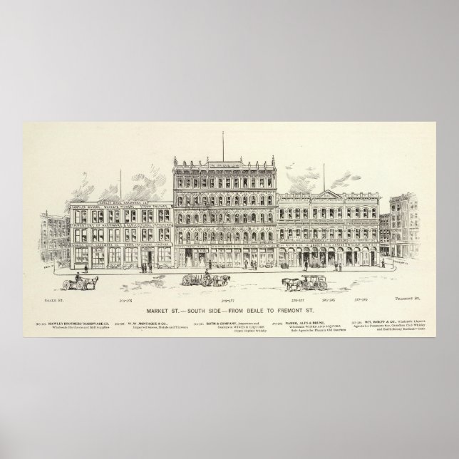 Marknaden Sydsidans Beale och Fremont Poster (Framsidan)