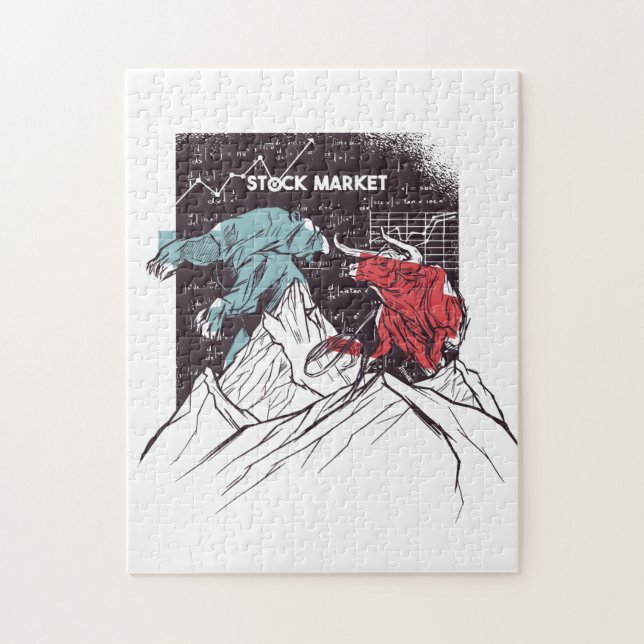 Marknadsbekämpning i lagrar mellan Bull och handel Pussel (Vertikal)