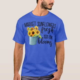 Marknadsblommor, färska fröodlingar blommar t shirt