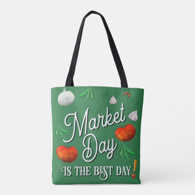 Marknadsdag är den bästa dagen! tygkasse (Baksida)