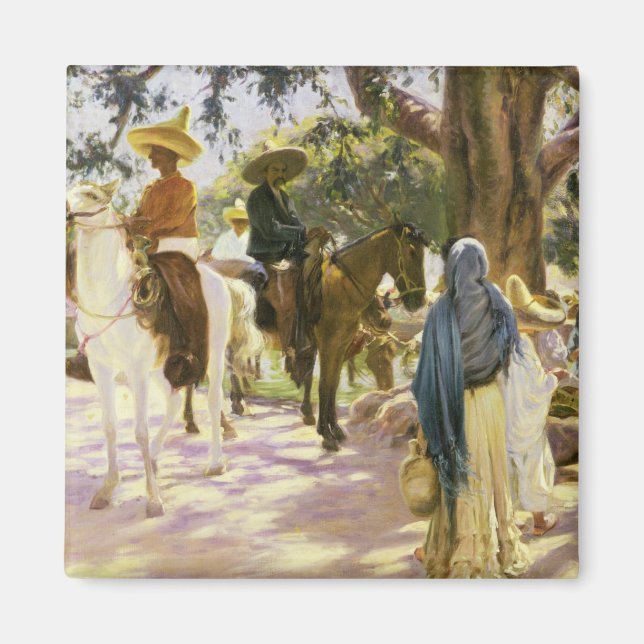 Marknadsdag i San Gabriel, Mexiko Magnet (Framsidan)