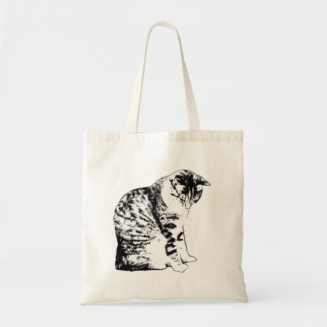 Marknadsdagar med modern katt Stil Tygkasse (Framsidan)