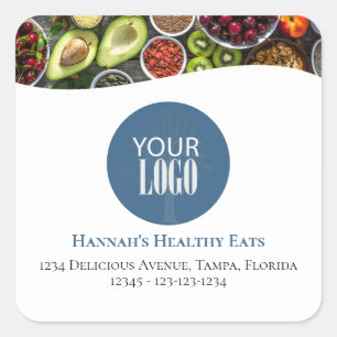 Marknadsför Logotyp eller Photo Blue-Professionell Fyrkantigt Klistermärke