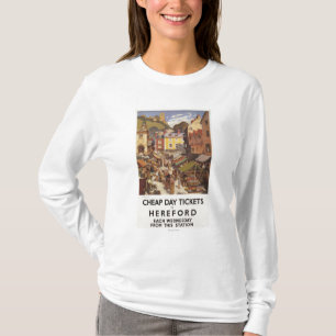 Marknadsföra den järnväg affischen för platsen tee shirt