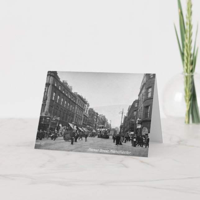 Marknadsföra gatan, Manchester, c.1910 2 Kort (Framsida)