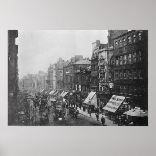 Marknadsföra gatan, Manchester, c.1910 Poster