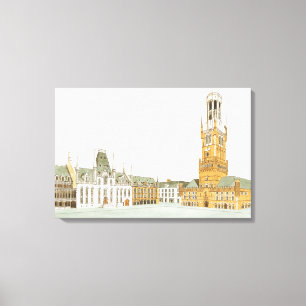 Marknadsföra kvadrerar. Bruges Belgien Canvastryck