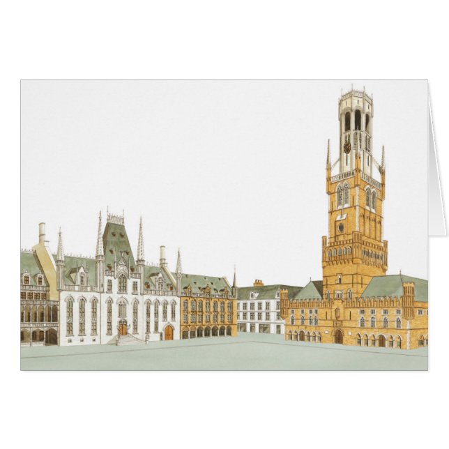 Marknadsföra kvadrerar. Bruges Belgien Hälsningskort (Framsidan Horizontal)