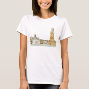 Marknadsföra kvadrerar. Bruges Belgien Tee Shirt