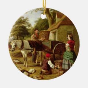 Marknadsföravagnen, 1864 (olja på kanfas) julgransprydnad keramik