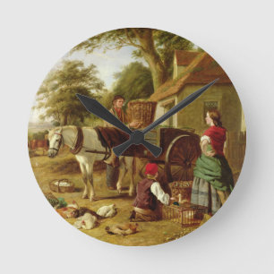 Marknadsföravagnen, 1864 (olja på kanfas) rund klocka