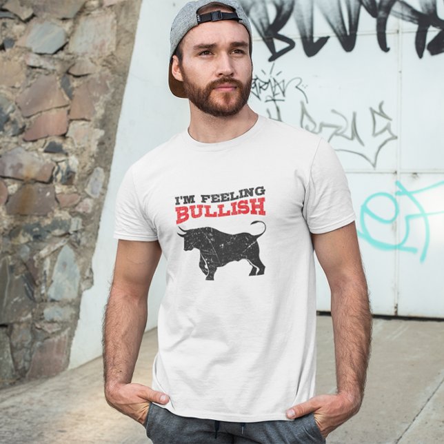 Marknadsföring av Bullish Bull Lagrar T Shirt (feeling bullish white t shirt)