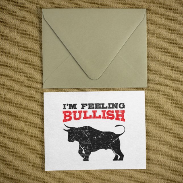 Marknadsföring av Bullish Bull Lagrar Vykort (Feeling Bullish Bull Trading Stock Market Trading Postcard)