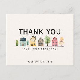 Marknadsföring av fastigheter - tack för rekommend vykort