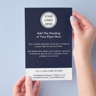 Marknadsföring Business Logotyp l Clean Blue & Whi Flygblad