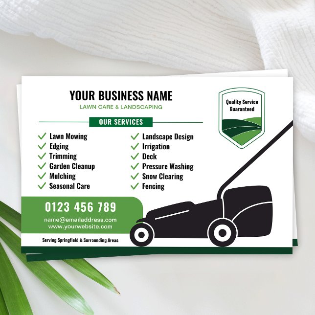 Marknadsföring för gräsklippning och landskapsarki flygblad (Lawn Mowing & Landscaping Business Marketing Flyer)