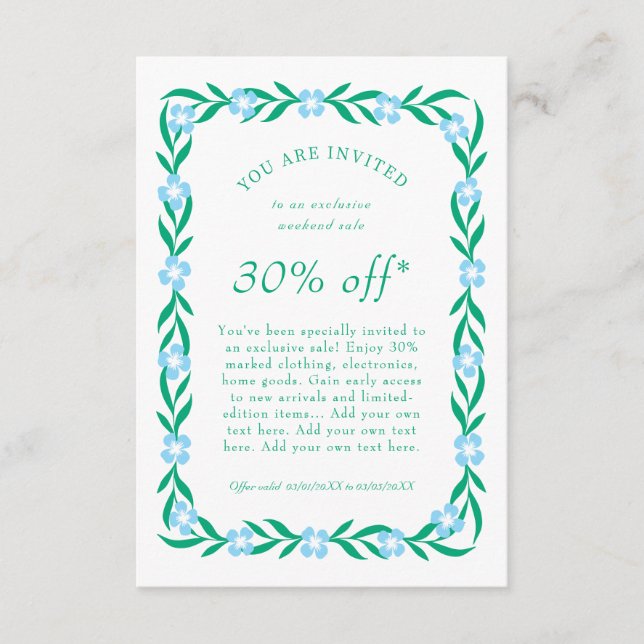 Marknadsföring-kundkort Tilläggskort (Framsida)