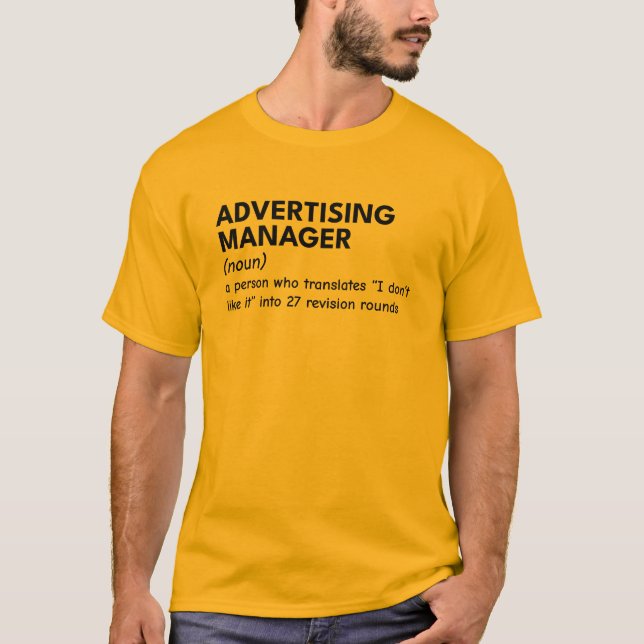 Marknadsföring Manager Sarkastic T Shirt (Framsida)