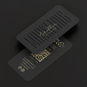 Marknadsföring Professionell Black Modern Social Q Visitkort