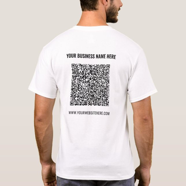 Marknadsföring T-Shirt Your QR Code Info Namn-webb (Baksida)