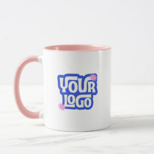 Marknadsföring Varumärke Din Logotyp Här Rosa Mugg