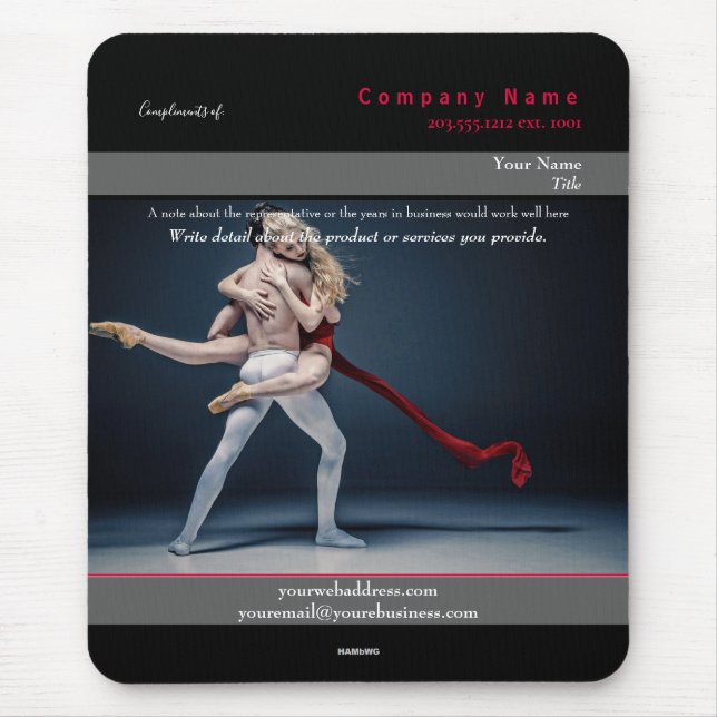 Marknadsföringsfack för Mousepad Ballet - HAMbyWG Musmatta (Framsidan)
