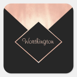 Marknadsföringsföretag Ro Guld Metallic Feminine Fyrkantigt Klistermärke