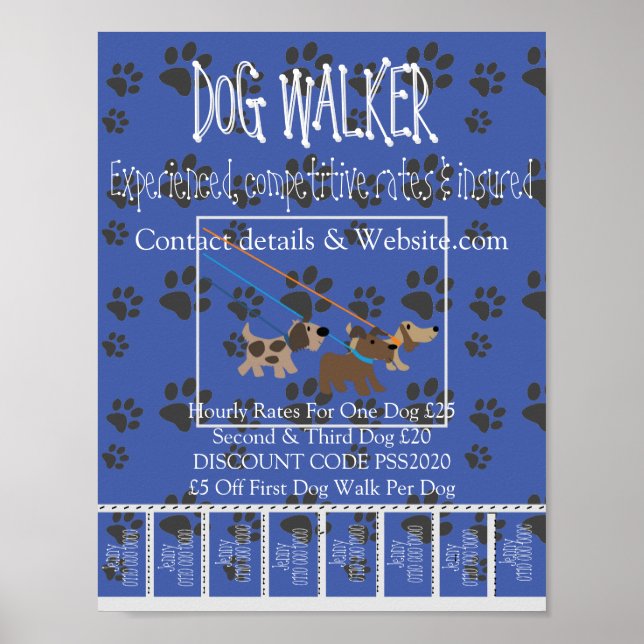 Marknadsföringsfrämjande Poster Hund Walking (Framsidan)